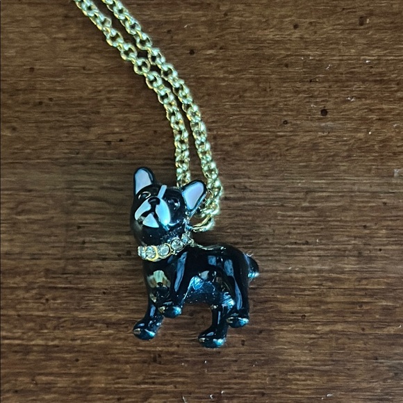Kate Spade Gold French Bulldog Pendant Necklace - Picture 3 of 4